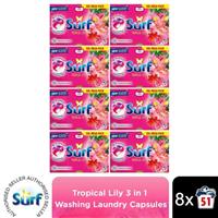 Surf 3in1 Laundry Detergent Capsules Deep Sea,Passion Bloom or Tropical Lily,51W