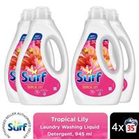 Surf Laundry Washing Liquid Detergent Tropical Lily 3.78 Litre, 136 Washes