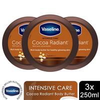Vaseline Jelly Intensive Care Cocoa Radiant Moisture Rich Body Butter 250ml, 3pk