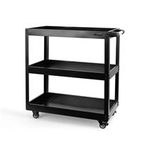 Tool Storage Heavy Duty Garage Trolley Workshop 3 Tier Wheel Cart DIY Black UK