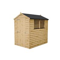 Waltons 6x4 Wooden Garden Shed Overlap Apex Single Door Windows Storage 6ft 4ft