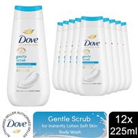 Dove Advanced Care Body Wash Gentle Scrub 24H Renewing Micromoisture 225ml, 12pk