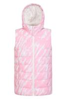 Mountain Warehouse Kids Hooded Gilet Water Resistant Girls Breathable Zip Vest