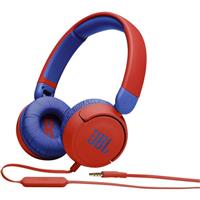 JBL Safe Sound Kids Wired On-Ear Headphones Built-In Microphone Red/Blue JR310