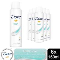 Dove Fresh Anti-Perspirant with 48H Sweat Protection Deo for Women 150ml, 6 Pack