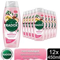 12x Radox Mineral Therapy Feel Indulged Shower Cream Passion Fruit & Shea, 450ml