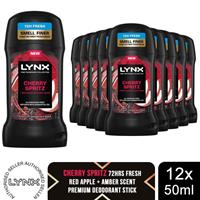Lynx Cherry Spritz Deodorant Stick 50ml 12 Pk Mens Deodorant 72H Aluminium Free