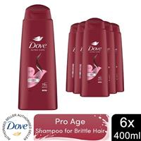 Dove Nourishing Shampoo Pro-Age for Brittle & Damaged Hair 400ml, 6 Pack