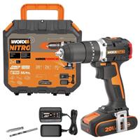 Worx 20V 55Nm Cordless Brushless Combi Hammer Impact Drill 2.0Ah Battery WX355.1