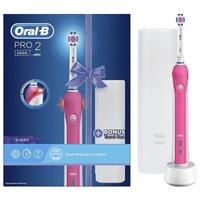 Oral-B Pro 2500 3D White Electric Rechargeable Toothbrush Pink with Travel Case