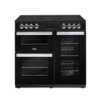 Belling Cookcentre 90cm Induction Range Cooker 5 Ceramic Zones Black 90E Grade C