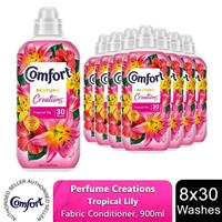 Comfort Fabric Conditioner Perfume Creations Tropical Lily, 30W 900 ml, 8 Pack