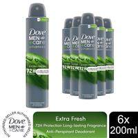 6x Dove Anti-Perspirant Men+Care Advanced Extra Fresh 72H Protection Deo, 200ml