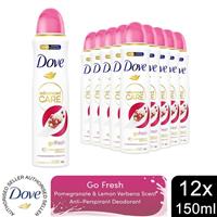 12xDove Anti-Perspirant Advanced Go Fresh Pomegranate&Lemon Deo for Women,150ml