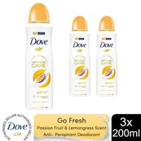 3xDove Advanced Care Antiperspirant Deodorant Passion Fruit & Lemongrass, 200 ml