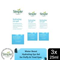Simple Hydrate+ Eye Gel Soothing Cooling Gel for Tired Eyes Care 25ml, 3 Pack