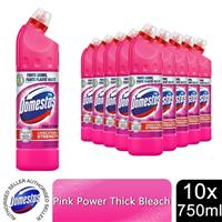 Domestos Thick Bleach Pink Power Disinfectant Multi-Purpose Cleaner Gel,10x750ml