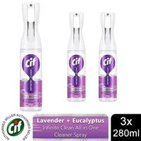 Cif Infinite Clean All in One Cleaner Spray Lavender & Eucalyptus, 3 Pk of 280ml