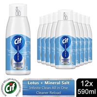 Cif Infinite Clean All in One Cleaner Reload Lotus & Mineral Salt,12 Pk of 590ml