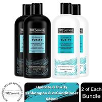 Tresemme 2x Shampoo & 2x Conditioner Bundle 680ml Each - Hydrate & Purify