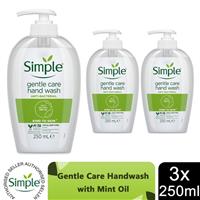 Simple Gentle Care Hand Wash Anti Bacterial Kind to Skin - 250ml, 3 Pack