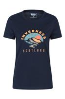 Mountain Warehouse Womens Regional Scotland Graphic Short Sleeve Tee In Navy - 8 - 8 Regular