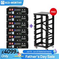 30.72KWh 6Pack 48V 100Ah LiFePO4 Battery Lithium Wi-Fi Bluetooth Home V4.0