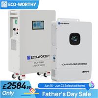 48V 314Ah 16.08KWh LiFePO4 Battery+10KW Hybrid Inverter Solar Energy Storage