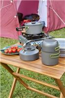 Mountain Warehouse Camping 3 Piece Cooking Set Compact Travel Friendly Cookware