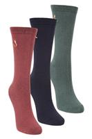 Mountain Warehouse Women's Socks Embroidered Ladies Bamboo Casual Sock Pack of 3