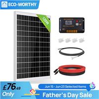 ECO-WORTHY 120W 12V Solar Panel Kit Battery Charger Controller Motorhomes Camper