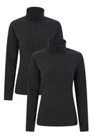Mountain Warehouse Womens Camber Fleece Lightweight Ladies Casual 2 Pack Jumper - XXS Regular