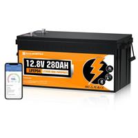 12V 280AH LiFePO4 Lithium Leisure Battery Bluetooth Low Temperature Motorhomes