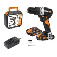 WORX Powershare Cordless Impact Combi Hammer Drill 20V 60Nm x2 2.0Ah Battery WX3