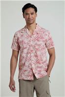 Mountain Warehouse Men's Shirt Lightweight Short Sleeve Top with Beach Print - S Regular