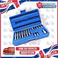 15PC METRIC HEX BIT 1/2" DRIVE ALLAN KEY WRENCH SOCKET SET WITH ADAPTOR & CASE