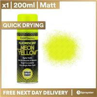 1 x Fluorescent Neon Yellow Spray Paint Matt 200ml Auto Car Creative Paint