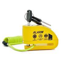 JDC MOTORCYCLE Motorbike Disc Lock ALARM - JAWS - Yellow