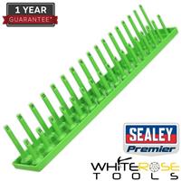 Sealey Socket Holder Rail High Visibility Green 1/2" Sq Drive 10-27mm Premier