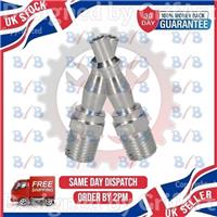 TWO 1/4" MALE COUPLERS AIR HOSE LINE COMPRESSOR BAYONET FITTING CONNECTOR END