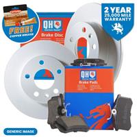 QH Car Rear Brake Disc & Pad Set Fits Skoda Octavia VW Golf V Seat Leon 255mm