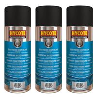 Hycote Colour Aerosol Spray Paint Black VHT Very High Temperature 400ml x3