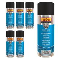 Hycote Colour Spray Paint XUK027 Matt Black 400ml x 6