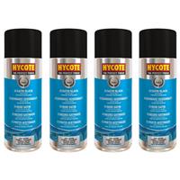 Hycote Satin Black Multi-Purpose Aerosol Spray Paint Fast Drying 400ml x4