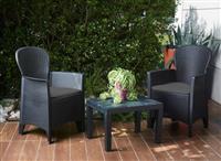 3PC Rattan Bistro Set Outdoor Garden Furniture Table & Chairs Patio