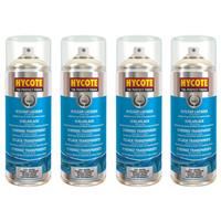 Hycote Colour Clear Lacquer Aerosol Spray Paint High Gloss Fast Drying 400ml x4