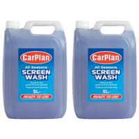 CarPlan All Seasons Winter Ready Mixed Screen Wash Treatment 10 Litres 10L 5L x2