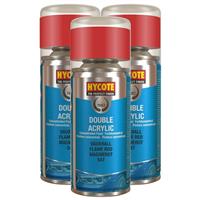 Hycote Colour Spray Paint Aerosol Vauxhall Flame Red 150mL Fast Drying x3