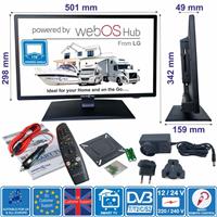 MOTORHOME CARAVAN BOAT 12V 22" SMART TV webOS Full HD ELED 12 Volt 3xHDMI 2xUSB