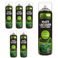 AutoTek Matt Lacquer Multi-Purpose Aerosol Spray Paint 500ml x6
